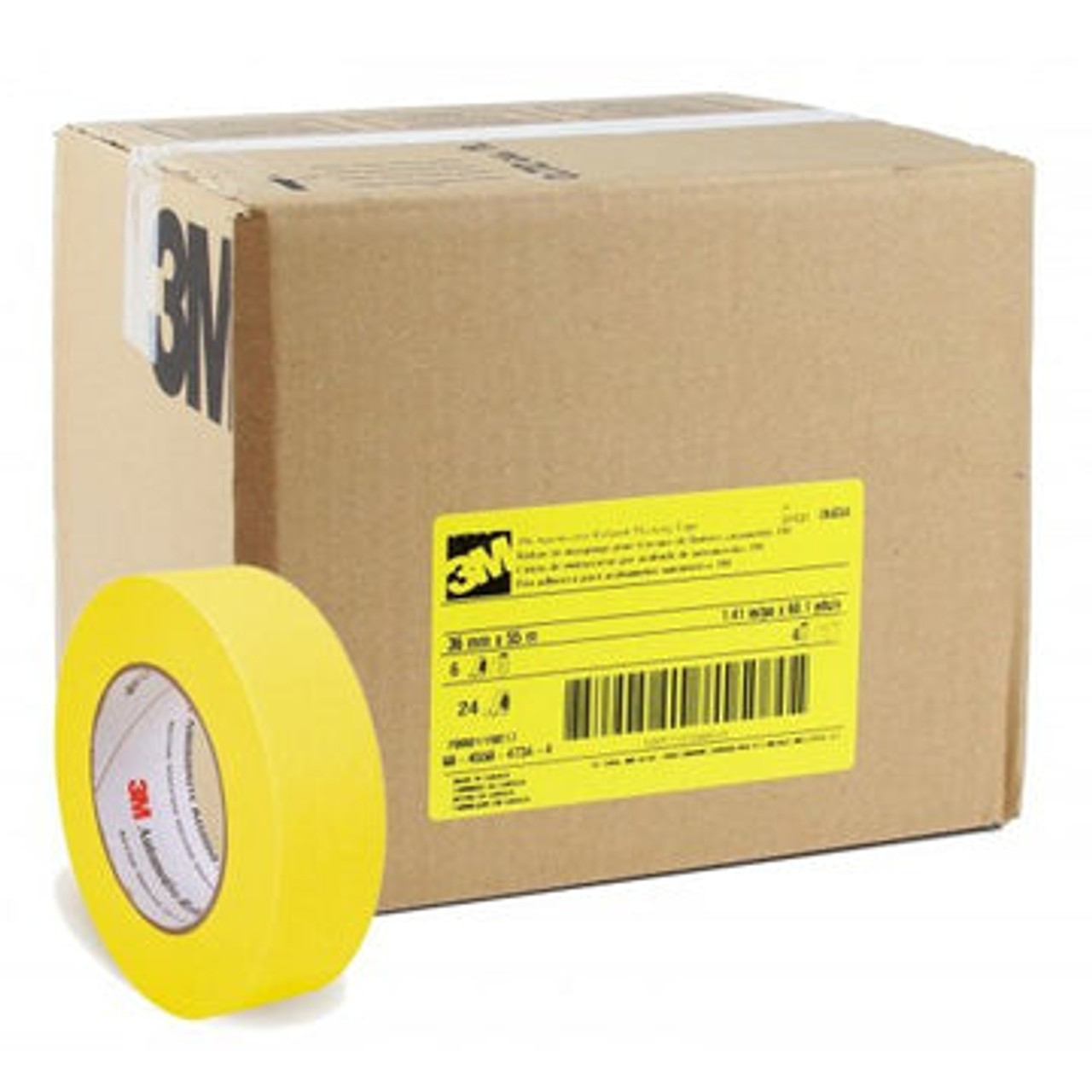 3M 06656 2 Inch Masking Tape Yellow 24/Case