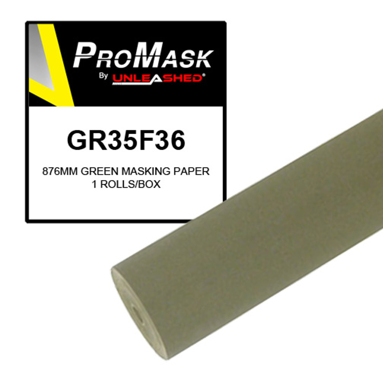 Unleashed GR35F36 36" Green Masking Paper 876mm Roll