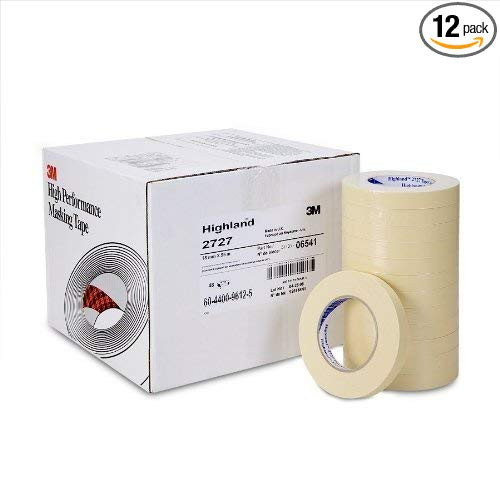 3M 06654 1-1/2 Inch Masking Tape Yellow 6/Sleeve