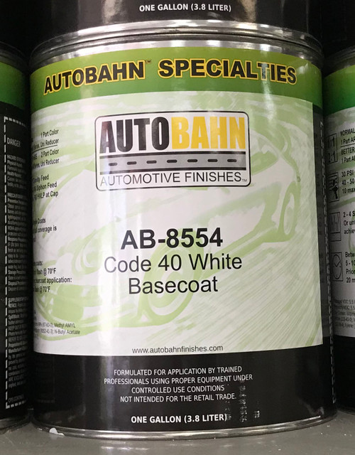 AutoBahn AB-8554 Code 40 White Basecoat Gallon