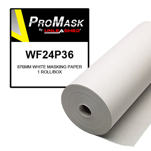 Unleashed WF24P36 36" White Masking Paper 876mm 1 Roll/Box