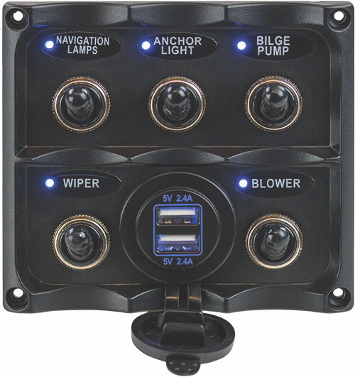 Nylon Switch Panel 5 Toggles - Sea-Dog Line (424617-1)