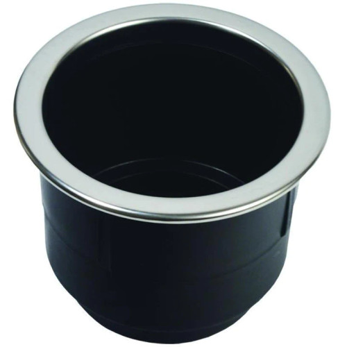 Black MLDD CUP Holder WITH Stainless Steel RIM (LCH-1SR-DP)
