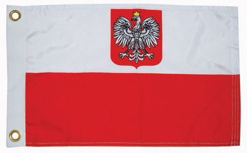 POLAND W/ EAGLE  FLAG 12X18 (93233)