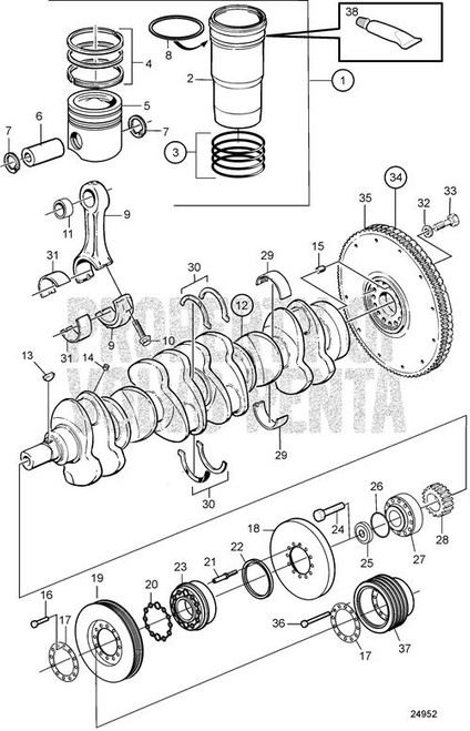Piston Ring Kit(V2) - Volvo Penta (20820363)