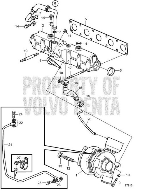 Inlet Pipe (V2) - Volvo Penta (21252495)