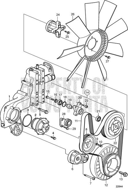 V-Ribbed Belt(V2) - Volvo Penta (21454109)