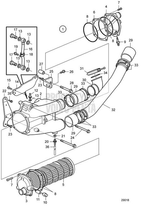 Charge Air Pipe (V2) - Volvo Penta (21611996)