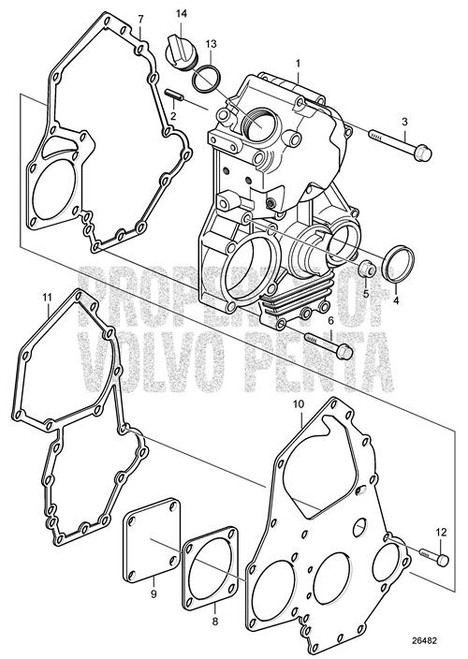Timing Gear Casing (V2) - Volvo Penta (21945673)
