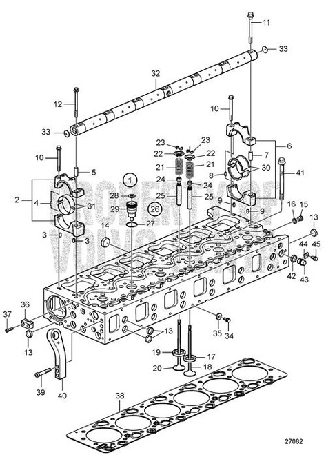 Rocker Arm Shaft (V2) - Volvo Penta (22224709)