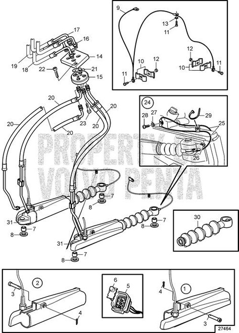 Steering Cylinder (V2) - Volvo Penta (22452003)