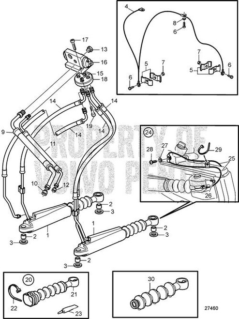 Steering Cylinder (V2) - Volvo Penta (22452005)