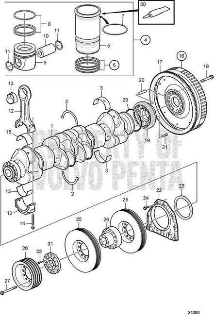 Piston Ring Kit (V2) - Volvo Penta (22493940)