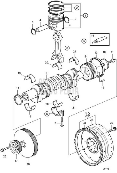 Piston Ring Kit - Volvo Penta (22582994)
