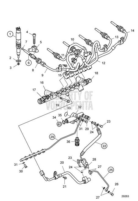 Pipe (V2) - Volvo Penta (23347827)