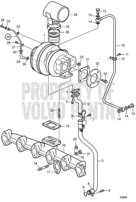 Turbocharger(V2) Has Core - Volvo Penta (3801140)