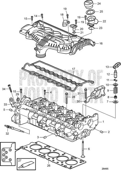 Cylinder Head, Exchange(V2) Has Core - Volvo Penta (3801563)