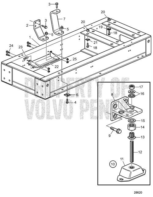 Engine Mounting (V2) - Volvo Penta (3808723)