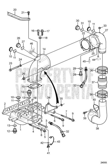 Exhaust Manifold(V2) - Volvo Penta (3848837)