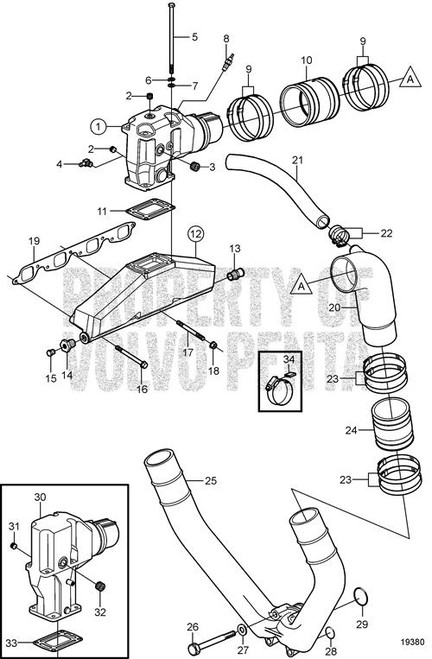 Elbow(V2) - Volvo Penta (3862232)