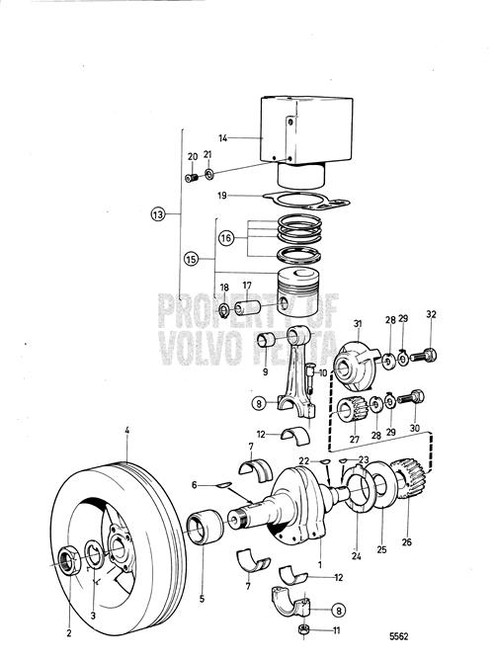 Nut(V2) - Volvo Penta (463643)