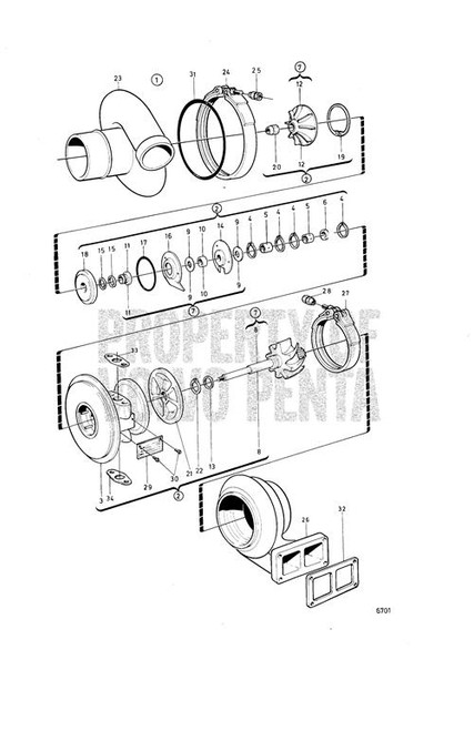 Turbocharger(V2) - Volvo Penta (847827)