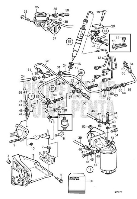 Fitting Nut(V2) - Volvo Penta (954355)