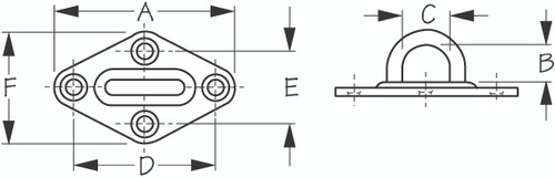 Stainless Steel DIAMOND EYE PLATE - 2-5/16" (089601-1)