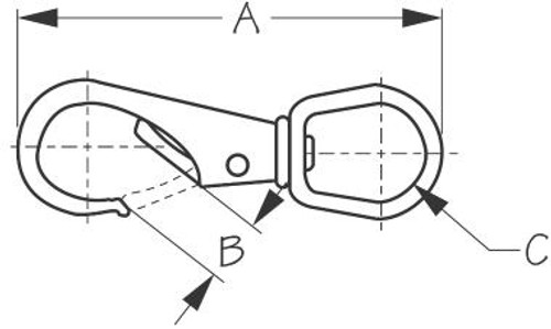 SWIVEL EYE BOAT SNAP - SIZE 2 (146132-1)