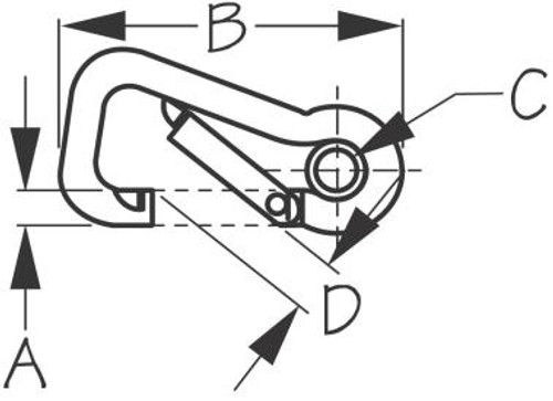 Stainless Steel ASYM SNAP W/EYE 2-3 /8 (150065-1)