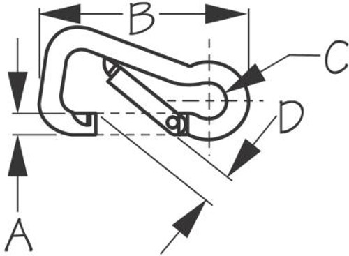 Stainless Steel ASYMMETRICAL SNAP 4" (150100-1)