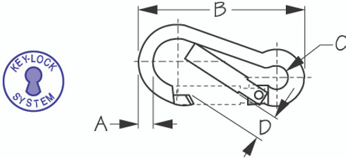 Stainless Steel SNAP HOOK 4" (151100-1)