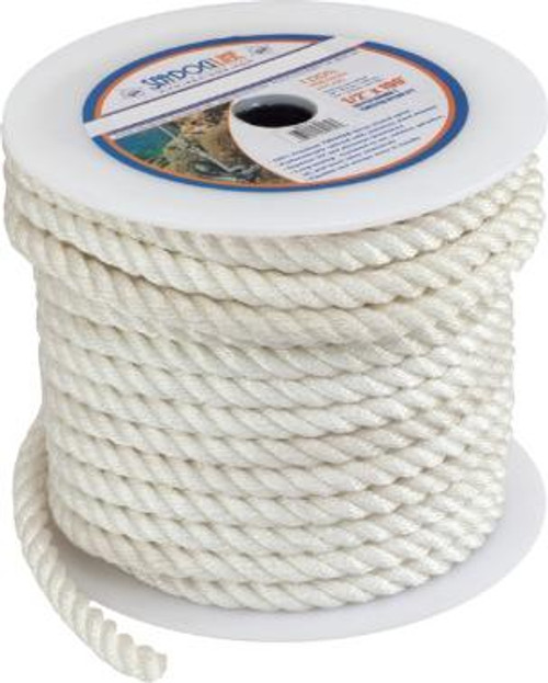 TWISTED NYLON 3/8"X 600' WHITE (301110600WH)