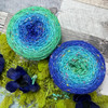 These fun Blossom gradient cakes are full of rainbow-nepps that really pop over the emerald to blue-violet!