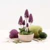 Adorned in ruffles and dainty dots -this family of fungi is the easiest of our mushrooms to make! The Pixie Parasol needle felting kit includes all the supplies to make your own mushroom family: felting needle, foam cushion, roving, cotton stems, felt accents, dowel and a wood turned bowl. You will need scissors or wire cutters. Glue is optional. A helpful instruction sheet includes step by step instructions that even a beginner can use!