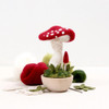 Fairytales and folklore inspired by red capped mushrooms and needle felted magic. Modeled after the Fly Agaric mushroom, the Crimson Toadstool needle felting kit includes all the supplies to make your own mushroom: felting needle, foam cushion, roving, cotton stems, felt accents and a wood turned bowl. You will need scissors or wire cutters. Glue is optional. Instruction sheet includes step by step instructions and photos. For the enthusiastic beginner.