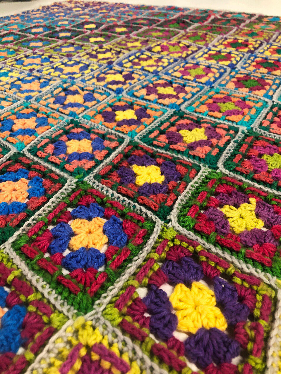 Holographic Granny Square Blanket