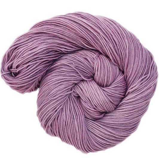 A soft, pink-purple with charcoal undertones, hand-dyed by Wonderland Yarns on a variety of yarn bases. Made in the USA.