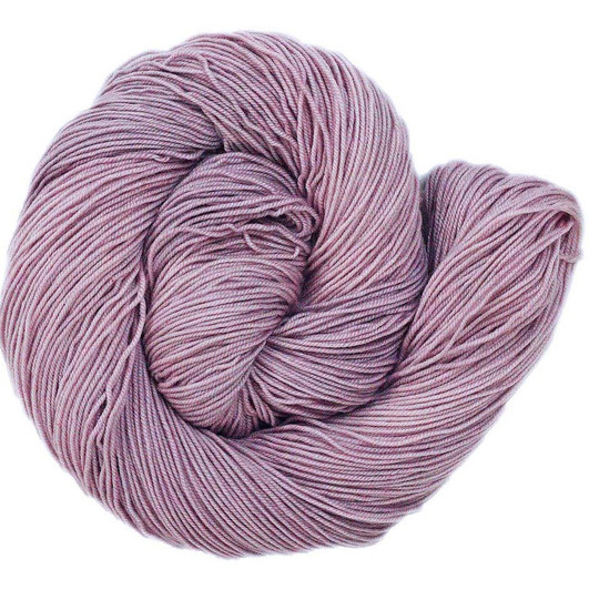 Wildflower is a soft rose-pink tonal colorway hand-dyed by Wonderland Yarns on a variety of yarn bases. Made in the USA.
