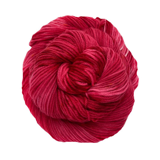 This vivid red by Wonderland Yarns is dashed with highs and lows to provide interest. Hints of yellow and orange specks throughout.