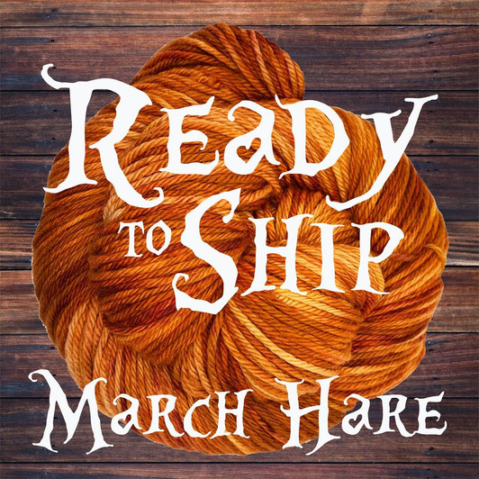 Ran out of a neutral? Need a favorite? We have plenty of lovely March Hare skeins that are on hand and ready to ship! Shown is Kitsune.