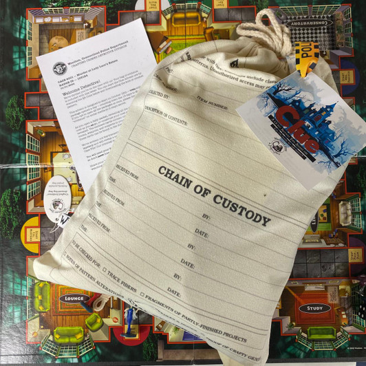 Empty blanks make this bag customizable with your own handwriting! Inspired by police case files, too many true crime podcasts, and our love of mysteries, this project bag is the perfect companion for your hooks, needles, and notions.