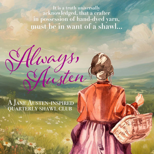 Wonderland Yarns has designed either a shawl or wrap inspired by four Jane Austen's beloved novels! Exploring shawl shapes - half circle, boomerang, rectangle, baktus, V, or triangle - you can knit your way through the year.