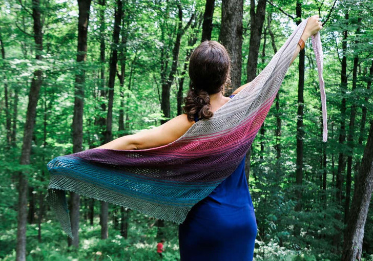 Frabjously Faded Shawl knit with hand-dyed yarn 8 mini skein set "Birds & Beasts"