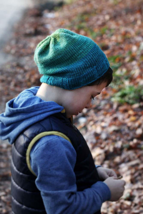 Latitude Lines Hats for All-Make striped, slouchy hats for everyone in the family! Sized from toddler on up to adult large, not a head in your household will go cold when the temperature drops.