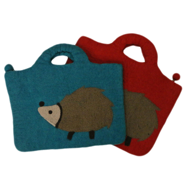 Felted Hedgehog Tablet Bags