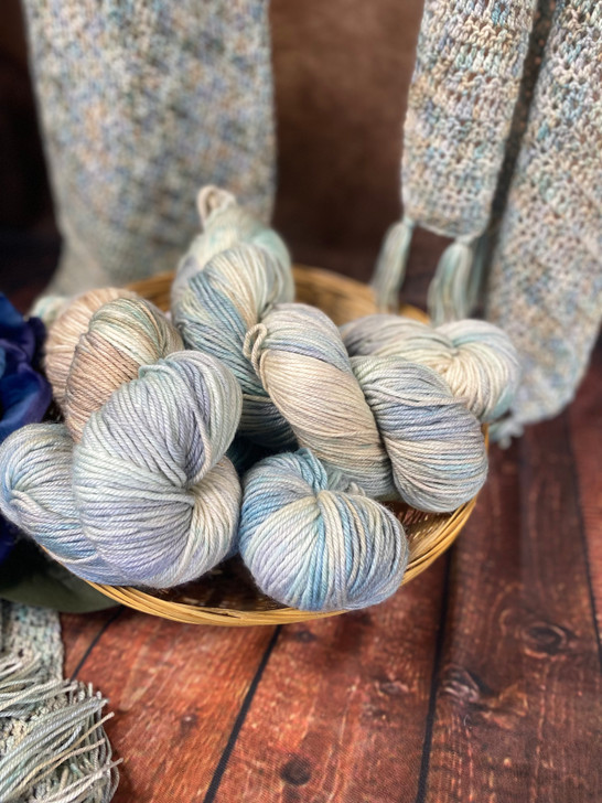 Ran out of a neutral? Need a favorite? We have plenty of lovely Alice, DK skeins that are on hand and ready to ship! Shown is Birdwing.