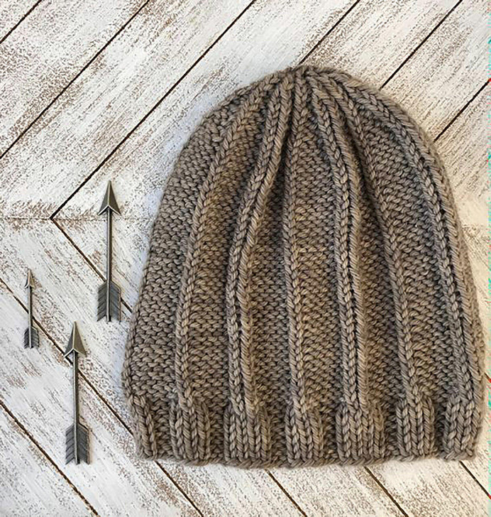 Straight Up Hat-Architectural pop of vertical lines make a bold yet refined statement on this unisex hat pattern. This one-skein worsted knit is simple, warm, quick, and gift-worthy! Free pattern available for download.