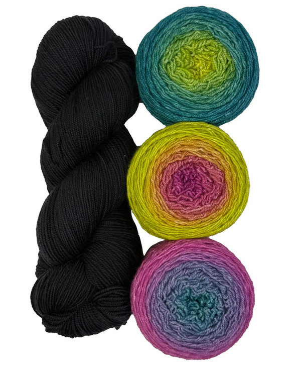 Flux Shawl Kit 1 — Little Bat with Summer Bouquet