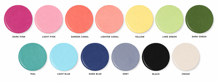 Choose your base color, choose your compartment color.  Shown in white and tropical.